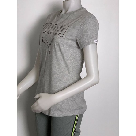Women’s T Shirt Size S Puma Outline Life Tee Light Gray heather Style TD27070 - Picture 2 of 12